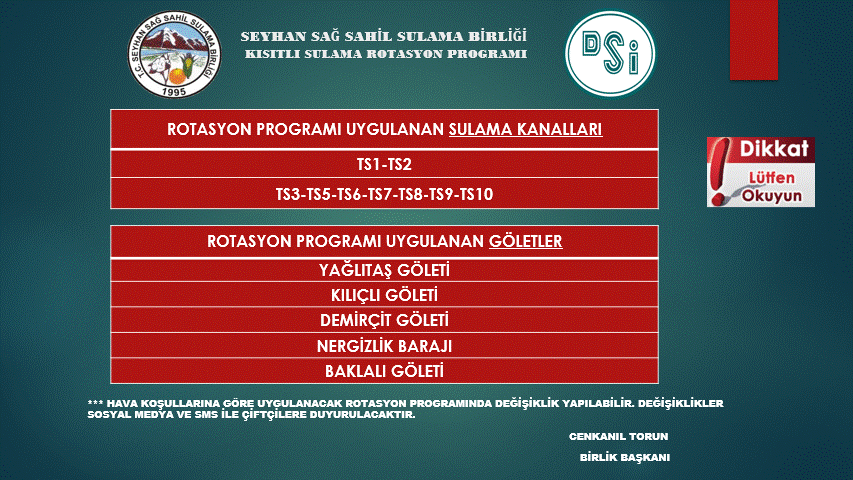 27/06/2025 TARİHLİ ROTASYON PROGRAMI