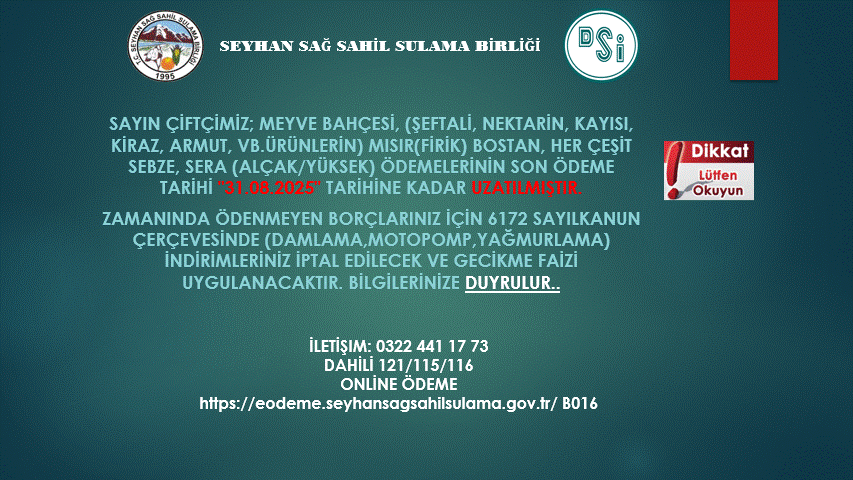 SON ÖDEME BİLDİRİM AĞUSTOS 2025